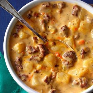 CREAMY POTATO & HAMBURGER SOUP – Best Recipes